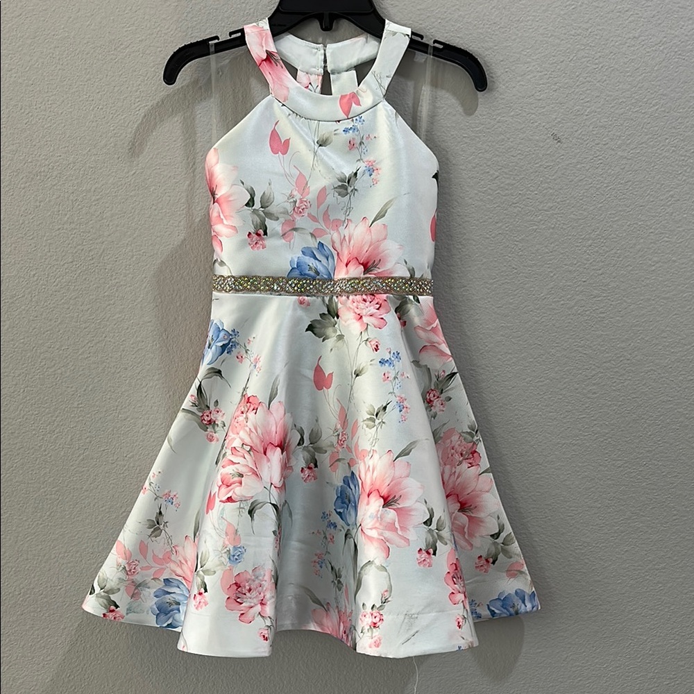 COPY - Rare Editions Pink and Blue Halter Sundress for Weddings
